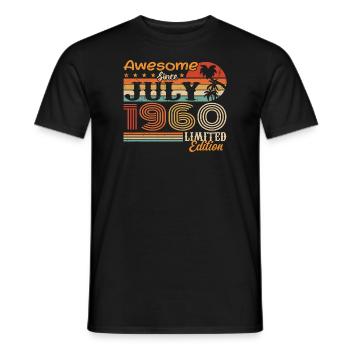 Juli 1960 Juli Geburtstagsgeschenk Juli 1960 - Männer T-Shirt - Schwarz - Vorne - AI Model Male 178 light (178cm)