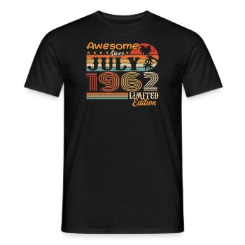 Juli 1962 Juli Geburtstagsgeschenk Juli 1962 - Männer T-Shirt - Schwarz - Vorne - AI Model Male 178 light (178cm)