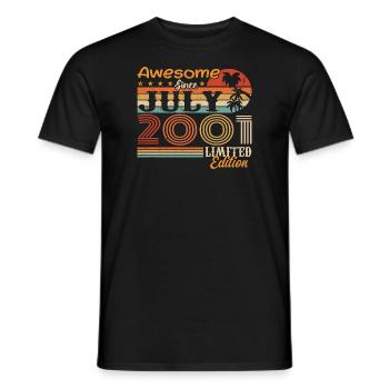 Juli 2001 Juli Geburtstagsgeschenk Juli 2001 - Männer T-Shirt - Schwarz - Vorne - AI Model Male 178 light (178cm)