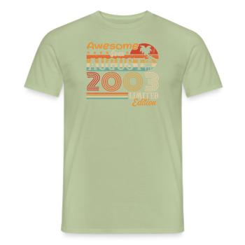 2003 August Geschenkidee August 2003 - Männer T-Shirt - Sage - Vorne - AI Model Male 178 light (178cm)
