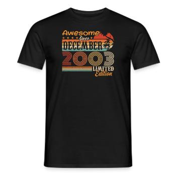 Retro Vintage légendaire anniversaire décembre 2003 - T-shirt homme - noir - Devant - AI Model Male 178 light (178cm)