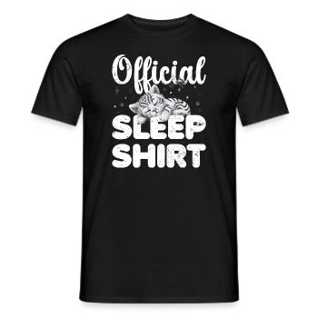 Weißer Tiger Offizielles Schlafshirt Faul Relax - Männer T-Shirt - Schwarz - Vorne - AI Model Male 178 light (178cm)