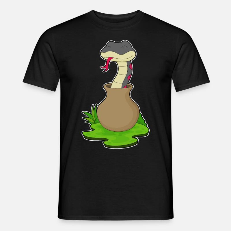 Schlange Vase - Männer T-Shirt - Schwarz