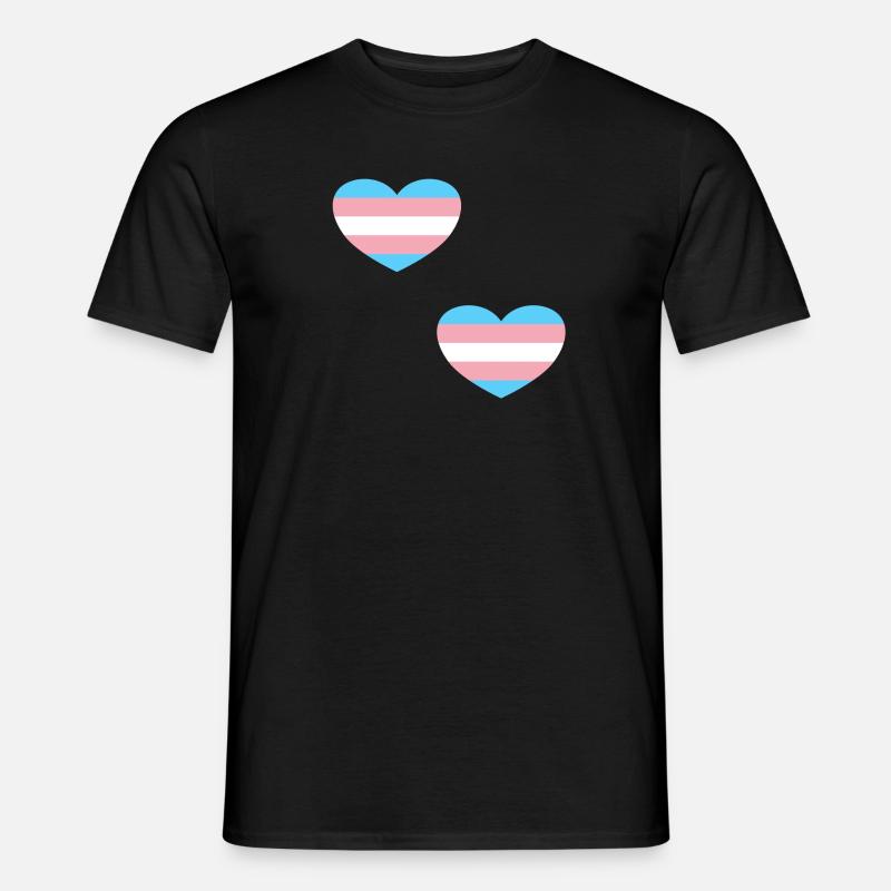 Coeurs de drapeau trans - T-shirt homme - noir
