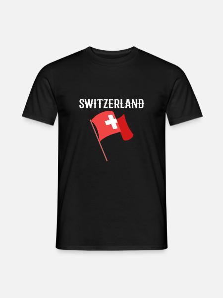 Schweiz - Männer T-Shirt - Schwarz