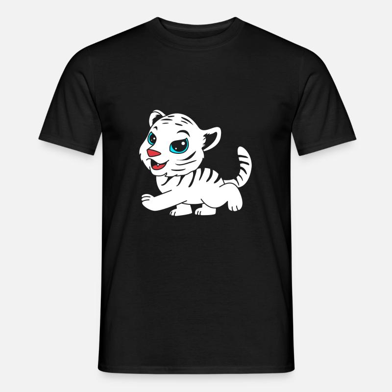 Weißer Tiger - Männer T-Shirt - Schwarz