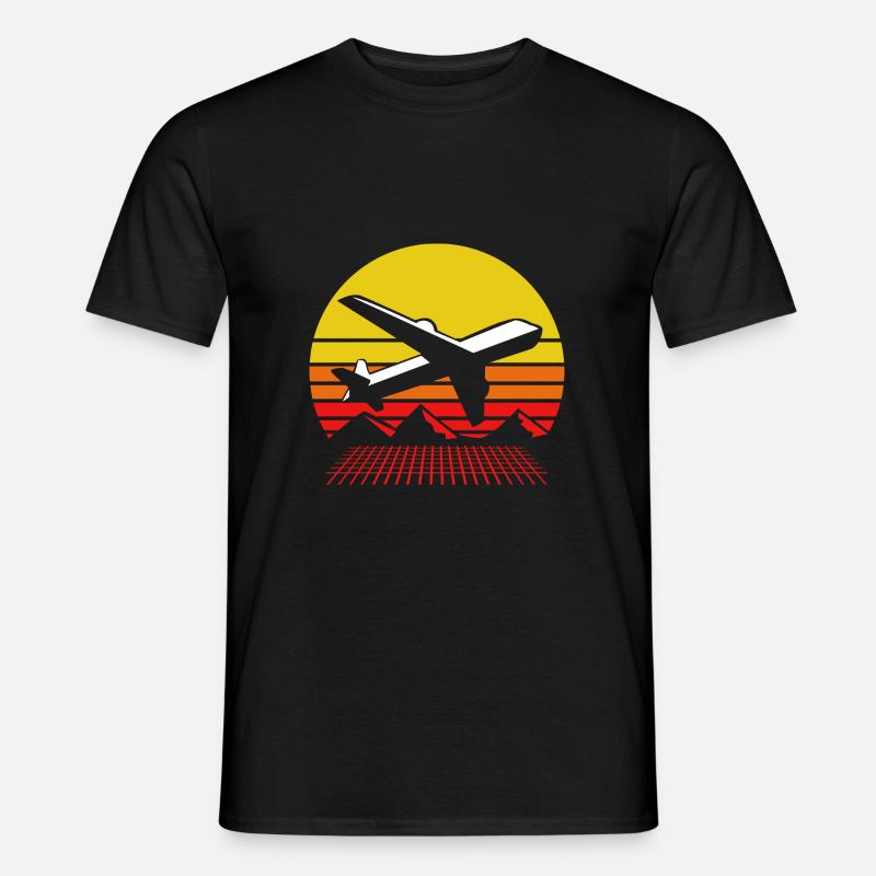 Pilot Flugzeug - Männer T-Shirt - Schwarz
