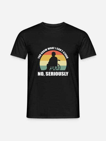 Rollstuhl - Männer T-Shirt - Schwarz