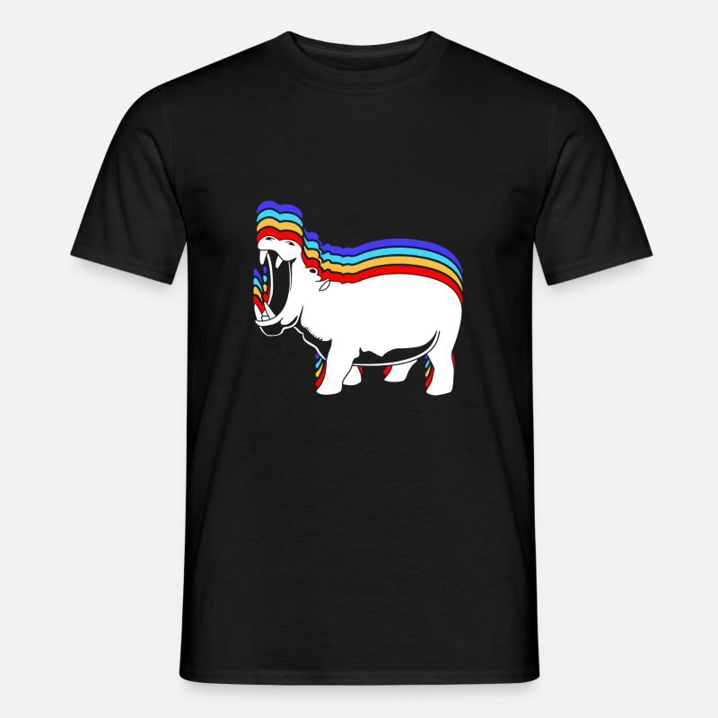 Nilpferd - Männer T-Shirt - Schwarz