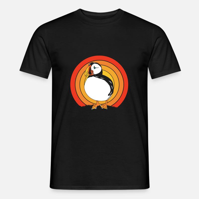 Papageientaucher Puffin - Männer T-Shirt - Schwarz