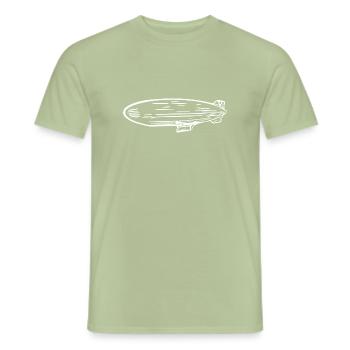 Zeppelin Airship Fan Design - Men's T-Shirt - sage - Front - AI Model Male 178 light (178cm)