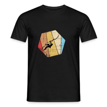 Vintage Bouldern Boulderer Klettern Kletterer - Männer T-Shirt - Schwarz - Vorne - AI Model Male 178 light (178cm)