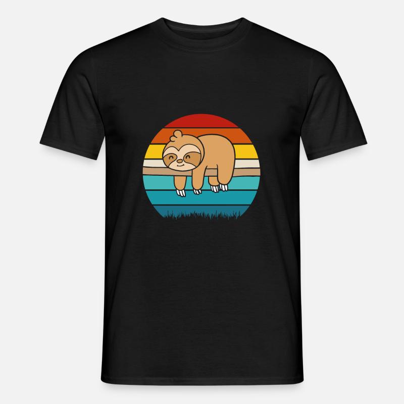 Faultier - Männer T-Shirt - Schwarz