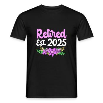 Retirement 2025 Pensioner Pension Pensioner - Men's T-Shirt - black - Front - AI Model Male 178 light (178cm)