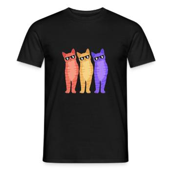 Tabby Cat - Men's T-Shirt - black - Front - AI Model Male 178 light (178cm)