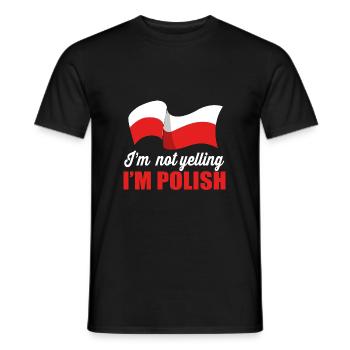 Pologne Polonais - T-shirt homme - noir - Devant - AI Model Male 178 light (178cm)