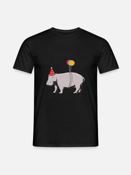 Nilpferd - Männer T-Shirt - Schwarz