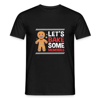 bonhomme en pain d’épice Coeur en pain d’épice Snacking en pain d’épice - T-shirt homme - noir - Devant - AI Model Male 178 light (178cm)