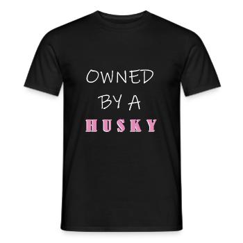 Siberian Husky - Men's T-Shirt - black - Front - AI Model Male 178 light (178cm)
