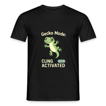 Gecko Lustiger Spruch - gecko mode cling activated - Männer T-Shirt - Schwarz - Vorne - AI Model Male 178 light (178cm)