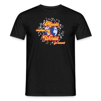 Music makes my World go round - T-shirt homme - noir - Devant - AI Model Male 178 light (178cm)