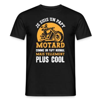 je suis un papy motard - T-shirt homme - noir - Devant - AI Model Male 178 light (178cm)
