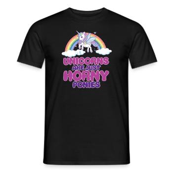 Lustiger Einhorn Spruch I Einhörner - Männer T-Shirt - Schwarz - Vorne - AI Model Male 178 light (178cm)