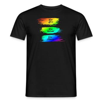 Trash Asset - Un amour/monde/futur [arc-en-ciel] - T-shirt homme - noir - Devant - AI Model Male 178 light (178cm)