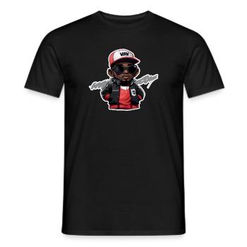 Petite tête de hip hop avec trait (rouge) - T-shirt homme - noir - Devant - AI Model Male 178 light (178cm)
