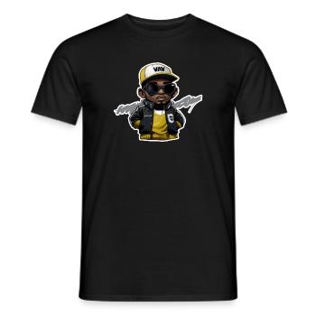 Petit coup de tête hip hop (jaune) - T-shirt homme - noir - Devant - AI Model Male 178 light (178cm)