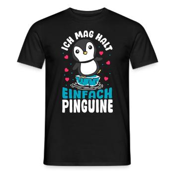 Pingouin - J’aime bien les pingouins - T-shirt homme - noir - Devant - AI Model Male 178 light (178cm)