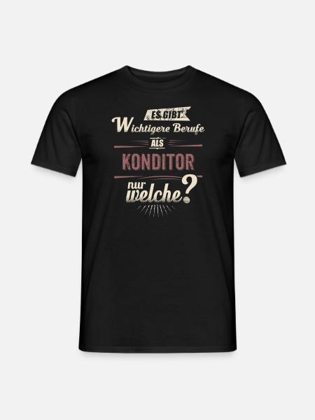 Wichtigere Berufe als - Konditor - rot retro - - Männer T-Shirt - Schwarz