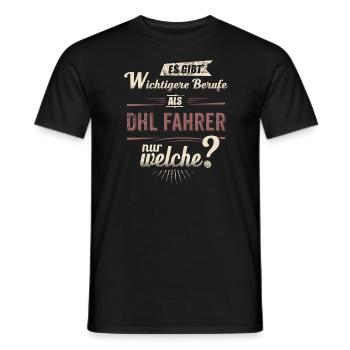 Wichtigere Berufe als - DHL Fahrer - rot retro - - Männer T-Shirt - Schwarz - Vorne - AI Model Male 178 light (178cm)