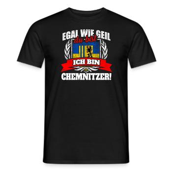 Chemnitzer Chemnitz Sächsisch Sachsen Geschenk - Männer T-Shirt - Schwarz - Vorne - AI Model Male 178 light (178cm)