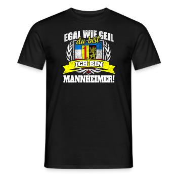 Mannheimer Mannheim Baden-Württemberg Geschenk - Männer T-Shirt - Schwarz - Vorne - AI Model Male 178 light (178cm)