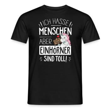 ich hasse Menschen - Männer T-Shirt - Schwarz - Vorne - AI Model Male 178 light (178cm)