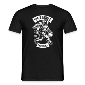 Space Dribble Basketball Astronaut Design Gift - Men's T-Shirt - black - Front - AI Model Male 178 light (178cm)