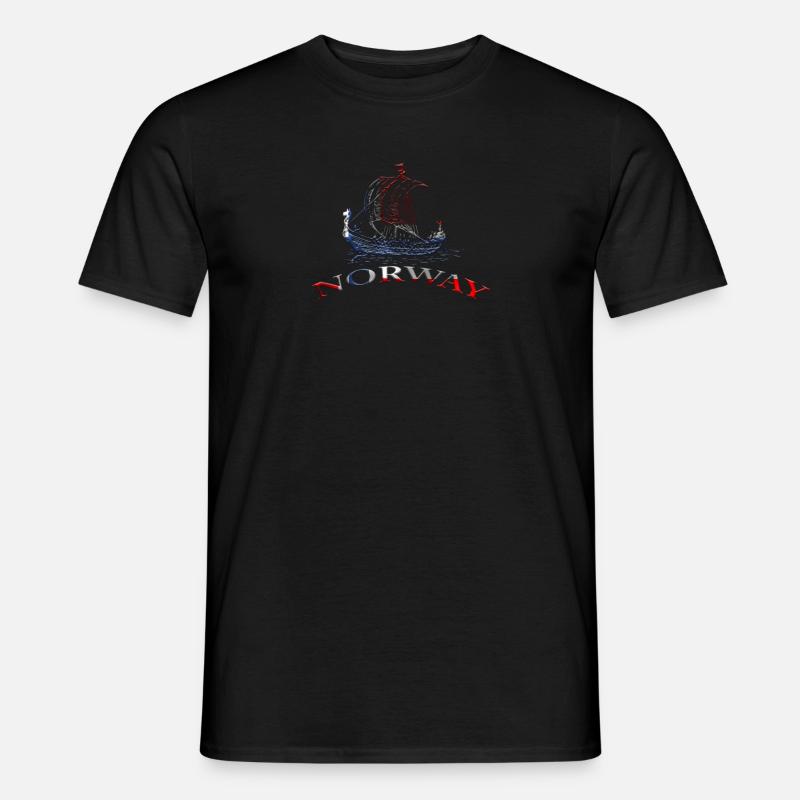Norwegen Drachenboot Wikinger Reise Skandinavien - Männer T-Shirt - Schwarz