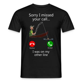 Fishing fun fisherman passion fish - Men's T-Shirt - black - Front - AI Model Male 178 light (178cm)
