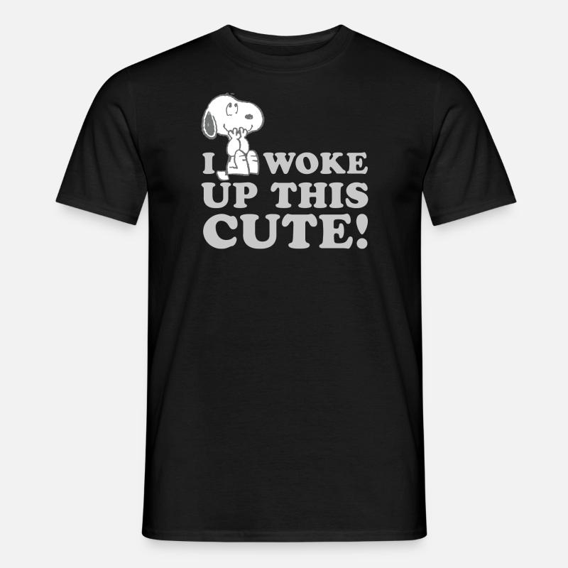 Peanuts Snoopy I Woke Up This Cute - Men’s T-shirt - black