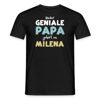 Dieser Geniale Papa Gehört Zu Mi... - Männer T-Shirt - Schwarz - Vorne - AI Model Male 178 light (178cm)