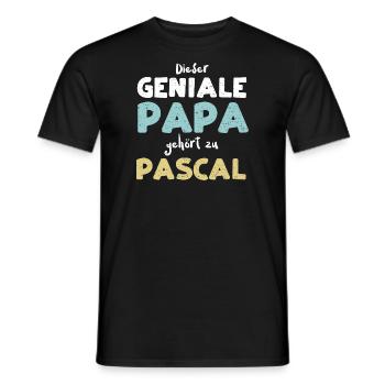 Dieser Geniale Papa Gehört Zu Pa... - Männer T-Shirt - Schwarz - Vorne - AI Model Male 178 light (178cm)
