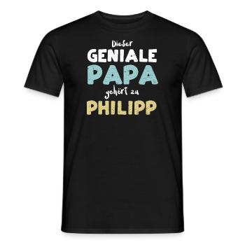 Dieser Geniale Papa Gehört Zu Ph... - Männer T-Shirt - Schwarz - Vorne - AI Model Male 178 light (178cm)