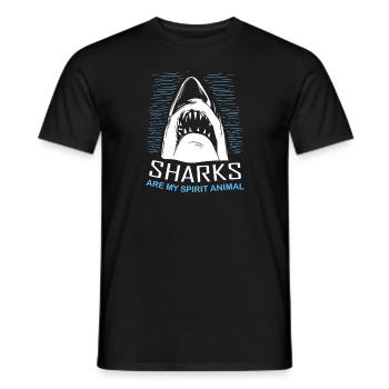 Sharks Are My Spirit Animal Diver Diving - Men's T-Shirt - black - Front - AI Model Male 178 light (178cm)