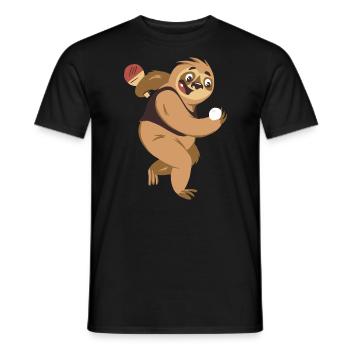 Tischtennis Outfit Damen Katze - Männer T-Shirt - Schwarz - Vorne - AI Model Male 178 light (178cm)