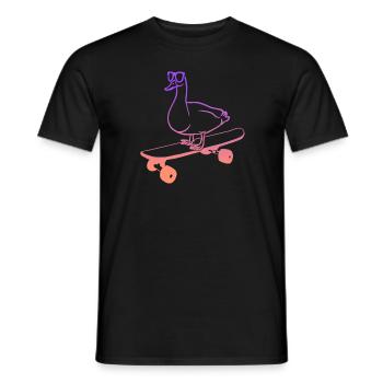 Skateboarding Ente auf Skateboard Tricks Skater - Männer T-Shirt - Schwarz - Vorne - AI Model Male 178 light (178cm)