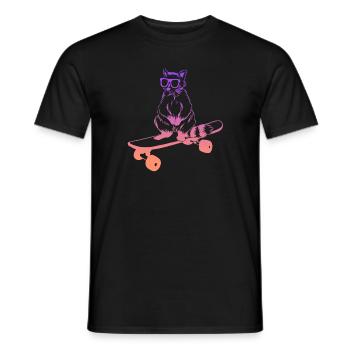 Skateboard Raccoon Skater Skateboarding - T-shirt homme - noir - Devant - AI Model Male 178 light (178cm)