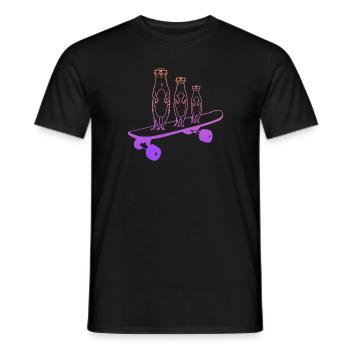 Skateboard Meerkat Skater Skateboarding - T-shirt homme - noir - Devant - AI Model Male 178 light (178cm)