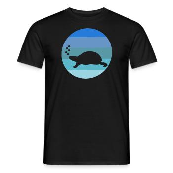 Tortue de mer Créature marine Tortue rétro - T-shirt homme - noir - Devant - AI Model Male 178 light (178cm)