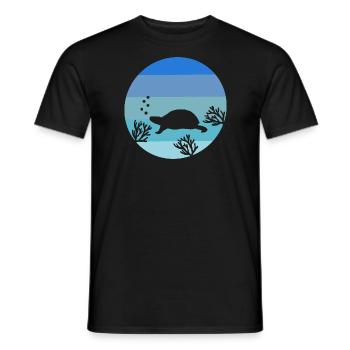 Sea Animal Gift Ocean Animal Retro Turtle - Men's T-Shirt - black - Front - AI Model Male 178 light (178cm)